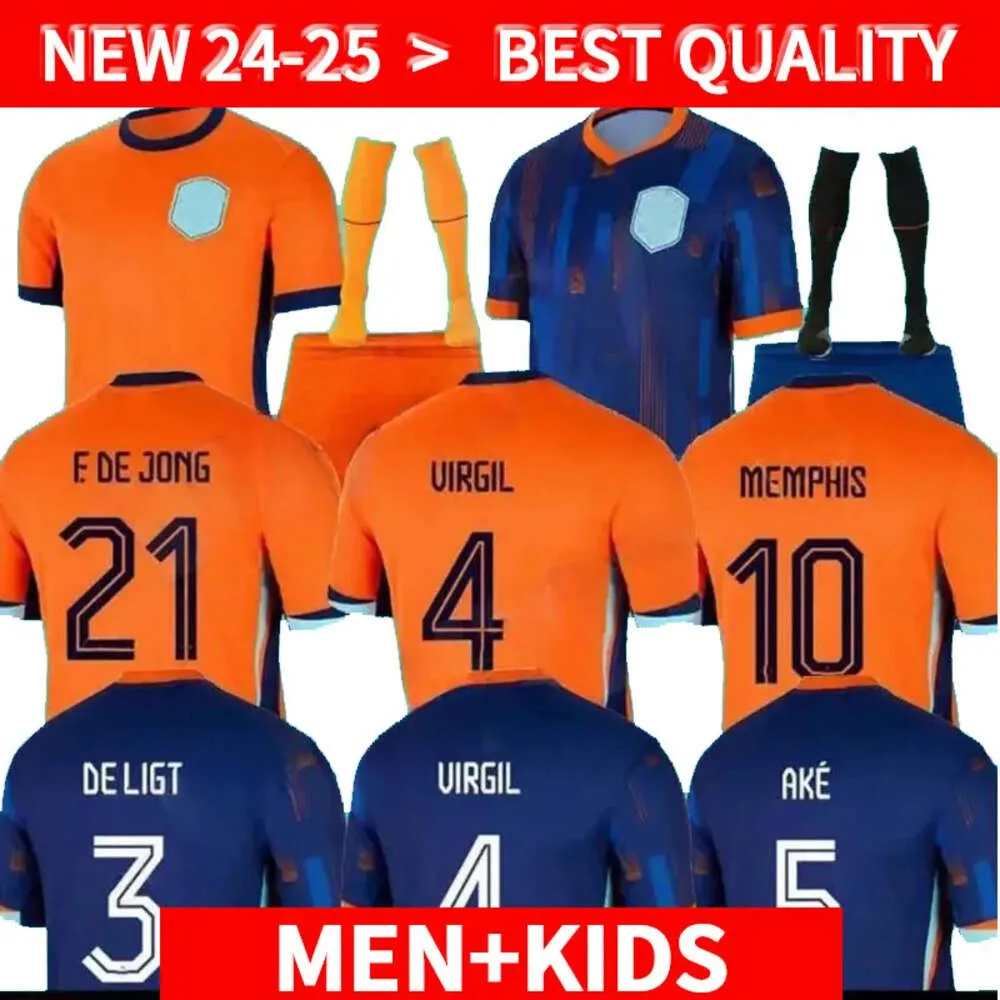 Sheng 24 25 Niederlande Europäische Holland Club Fußball Trikot 2024 Euro Cup 2025 Dutch National Team Football Shirt Männer Kinder Kit Full Set Home Away Memphis Xavi Gakpo