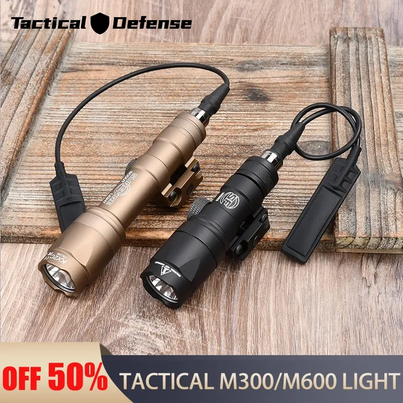 Scopes Surefir M300 M600 M300A M600C Tactische zaklamp Mini Weapon Scout Hunting Led Light Fit 20mm Rail Hunting Weapon Airsoft Toegang