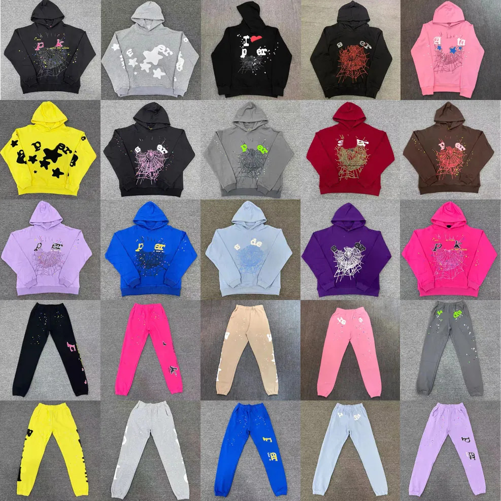 Tasarımcı Erkek Kapşonlu Kapüşonlu Genç Thug 555555 Sweatshirt Hip Hop Spor Pantolonları Kadın Köpük Mektup Baskı Sweatshirts Pantolon Web Basılı Y2K Hoodies