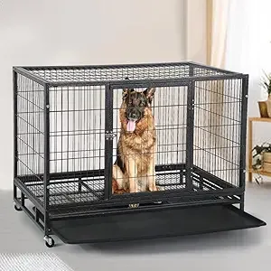View of Extra Large Stackable Large Breed Dog Crate 48 Inches Heavy Duty ...