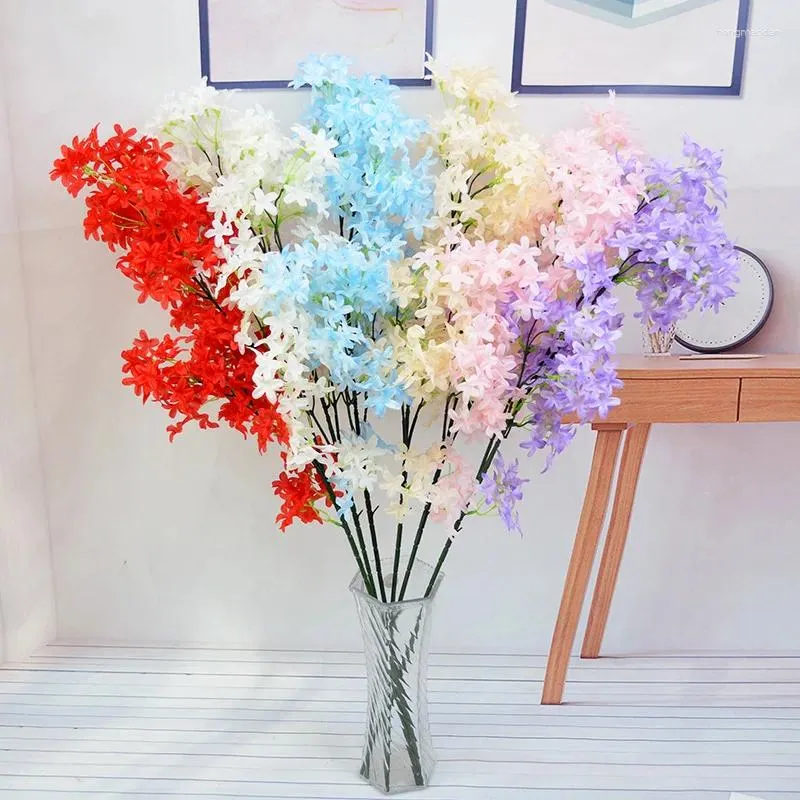 Decoratieve bloemen 150 pc Lila Flower El Decoratie Wedding Road Guide Arrangement Artificiële codering Cross Cherry Blossom L