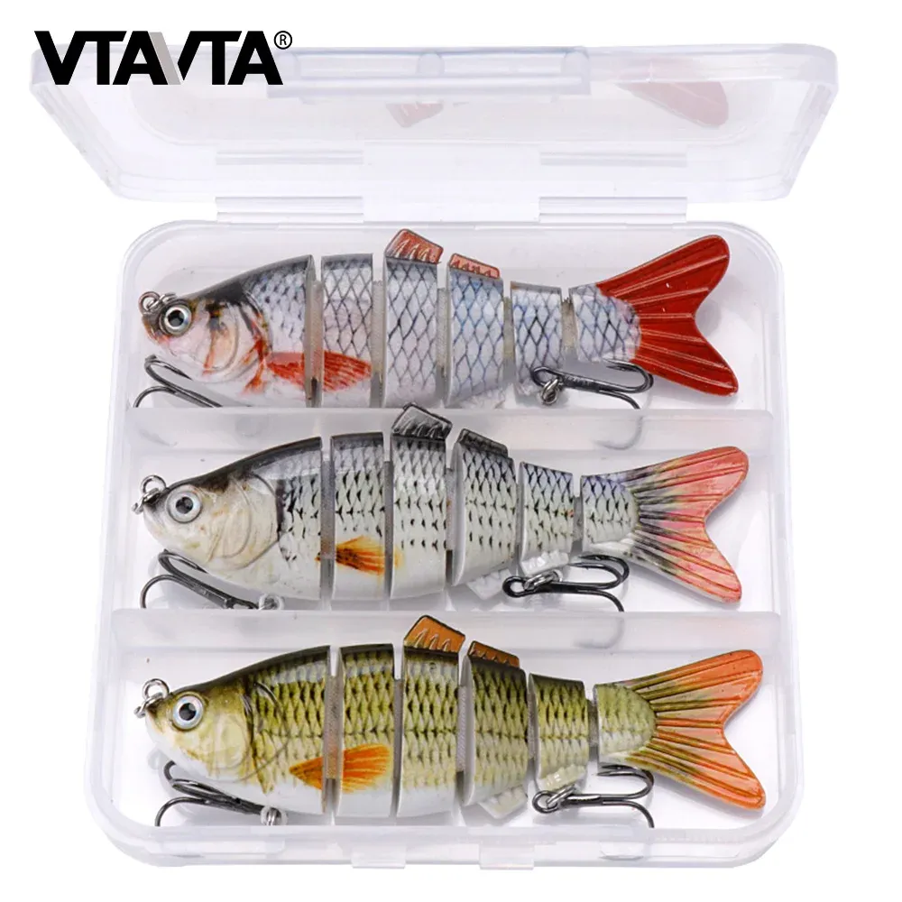 Accessoires VTAVTA 3PCS Zinken Wobblers voor Pike Fishing Lure Set 10cm 17G Levensechte kunstmatige aaskit met Crankbaits Fishing Tackle Box