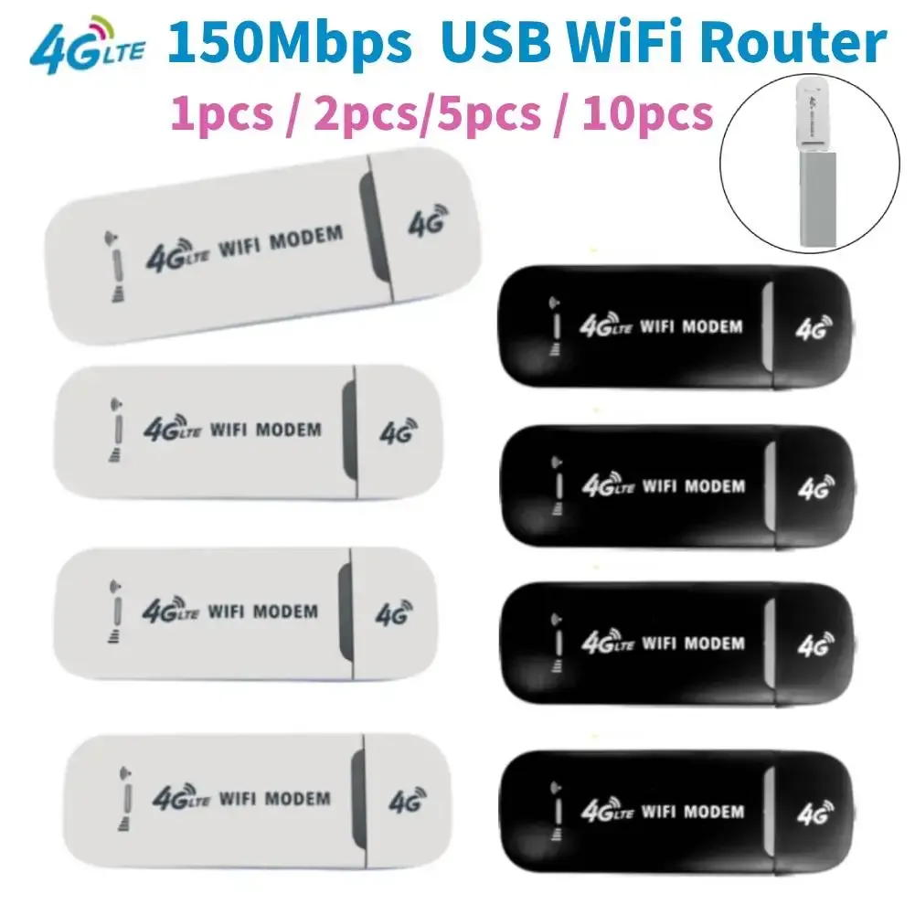 Routers 110 PCS 4G LTE Wireless Router USB Dongle 150 Mbps Modem Stick Mobile WiFi Broadband Sim Card Wireless WiFi Hotspot Adapter Home