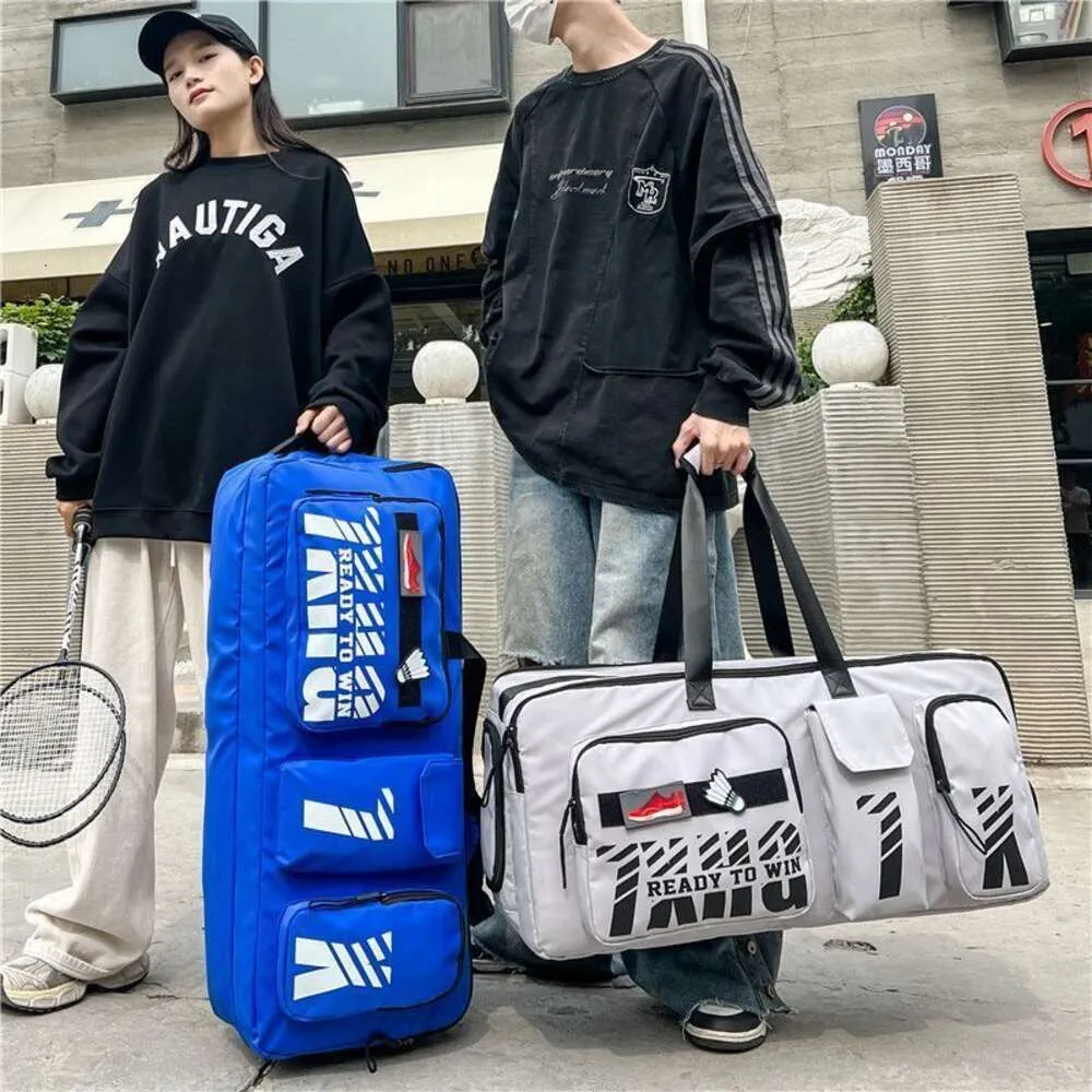 Large Capacity Badminton Bag Single Shoulder Rectangular Bag Sports Bag Portable Tennis Bag, Men's and Women's