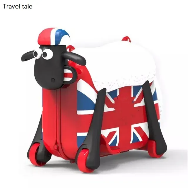 Carry-ons Tale Kids Kids Link Cartoon Sheep Shape Rideon Trolley Suitasa de maleta