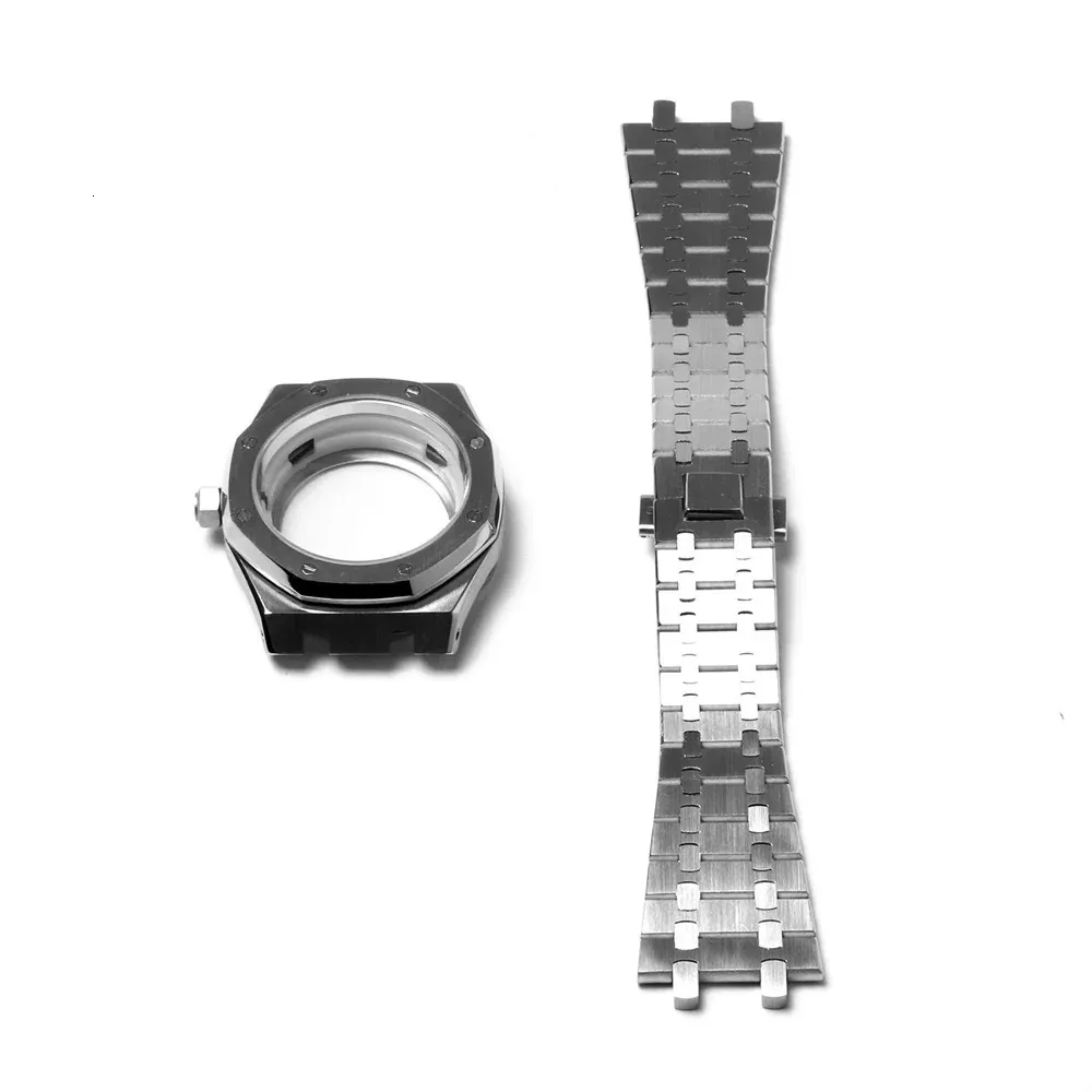 41mm Watch Case Strap for NH35/NH36/4R36 Movement Stainless Steel Watch Cover Replacement Wristwatch Band 240422