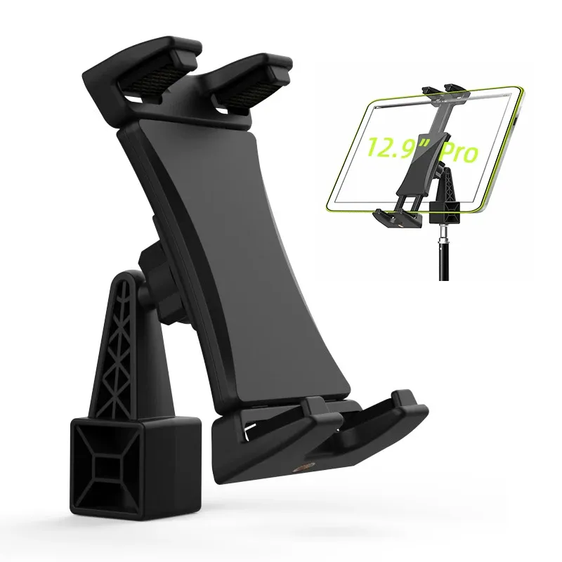 Stands Portable 2 in1 Rotatable Soporte Tablet Stand 360° Rotation Holder Clip Adjustable Mount for iPad Pro 12.9" Xiaomi Huawei Pad