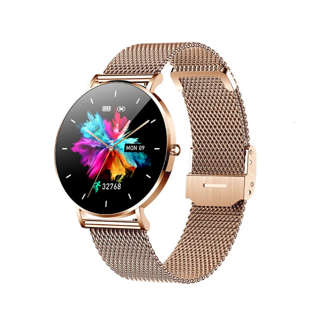 Women's Smart Bluetooth Watch Phone Calls, Stainless Steel Strap for Heart Rate Monitoring, Sports Platform