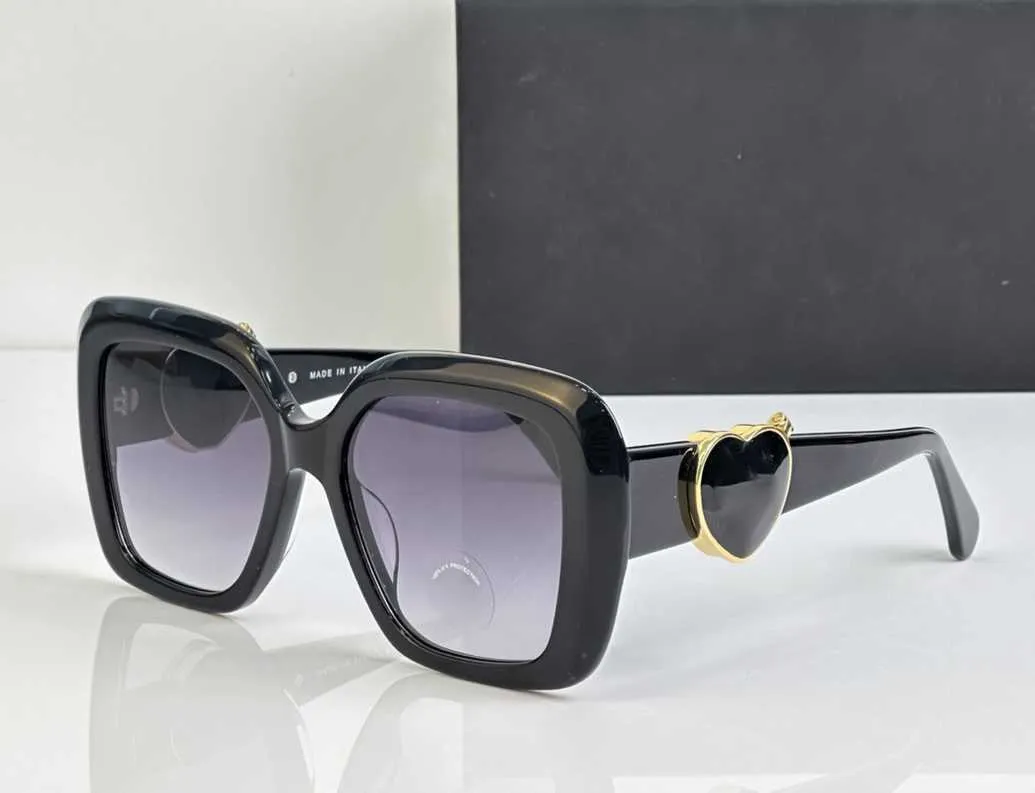 Moda Popularny projektant 5518 Okulary przeciwsłoneczne dla kobiet w kształcie serca dekoracja kwadratowe okulary octanu letnie w stylu rekreacyjnym anty-ultrafiolet są wyposażone w obudowę 3EFM
