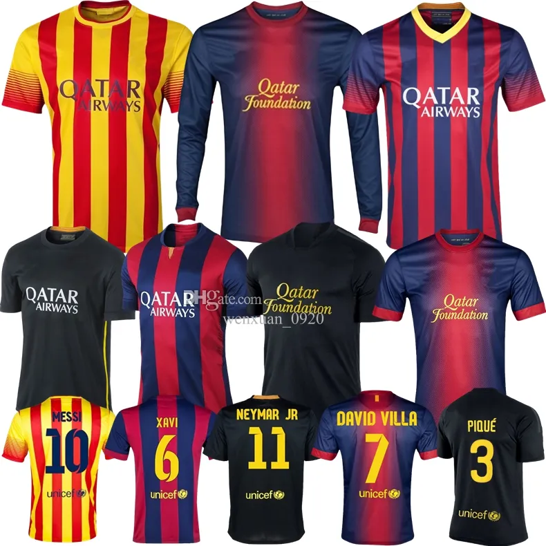 2012 2013 2014 Xavi Alexis Neymar Jr Retro Soccer Jerseys 12 13 14 15 INIESTA HOM