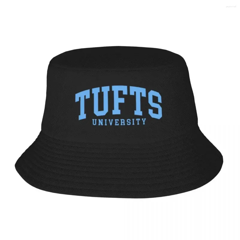 BERETS TUFTS -College Font Curved Bucket Hats Panama For Kids Bob Cool Fisherman Summer Beach Bishing Unisex Caps