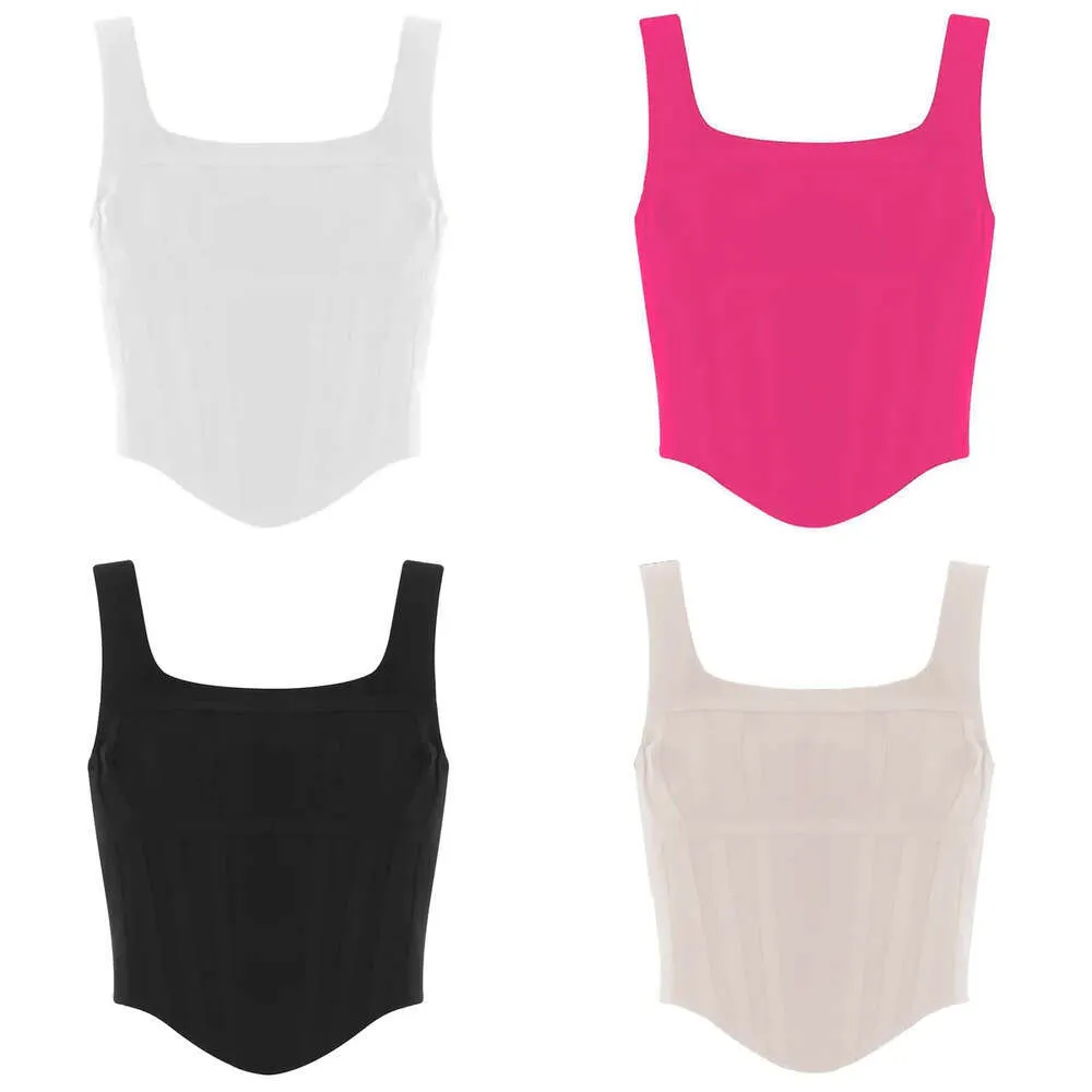 Chaleco elegante Crop Top Women Ropa Tops para sexy club de fiesta de verano Tank 210525 S