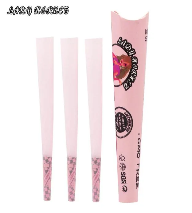 HORNET 110MM Pink Paper LADY HORNET Tapered Finished Horn Tube Rolling Paper Smoke Pipe King Size for Tobacco Cigarette holder7685979