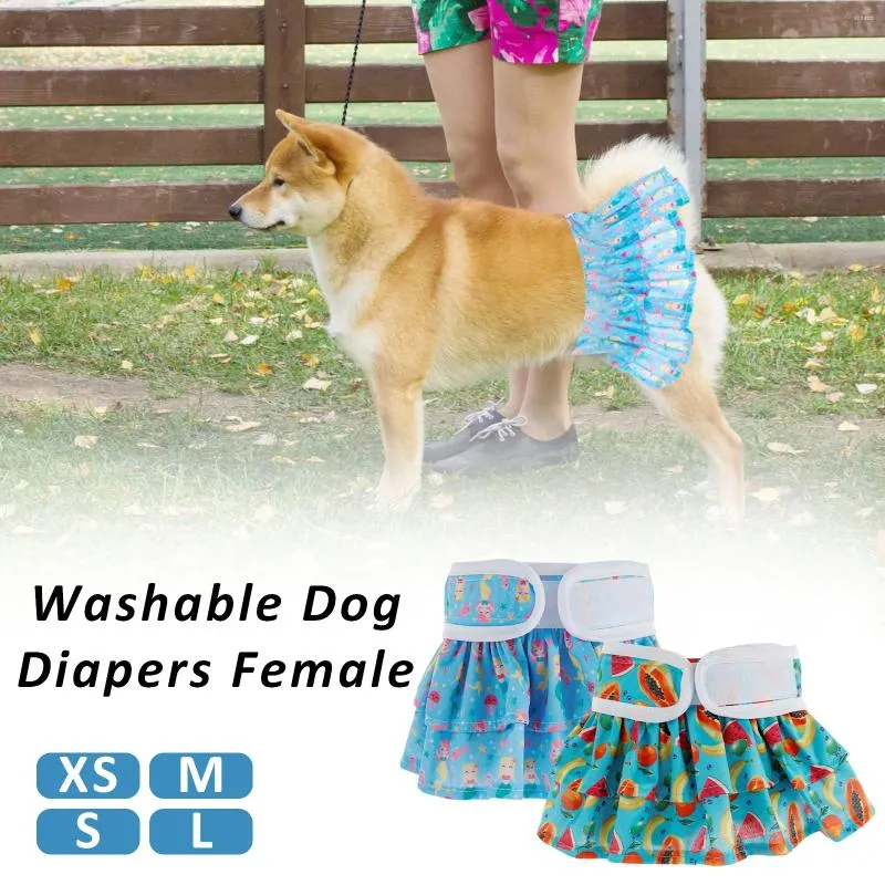 Aparelo de cachorro 2pcs fraldas fêmeas de calcinha reutilizável lavável Panties de alta absorção