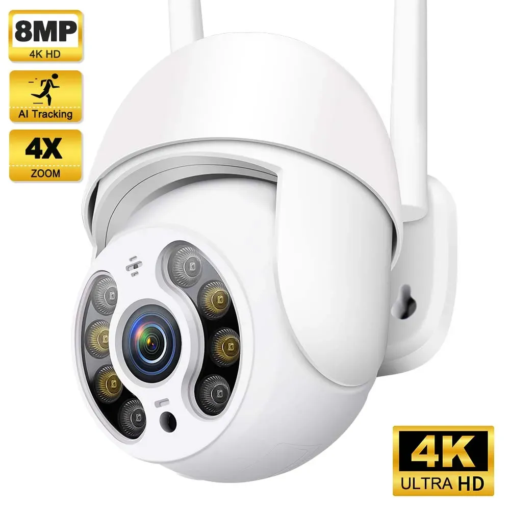 Cameras 8MP 4K IP Camera WiFi Outdoor PTZ Cam 5MP HD Video Surveillance Wireless H.265 Onvf 1080P Auto Tracking Support Alexa