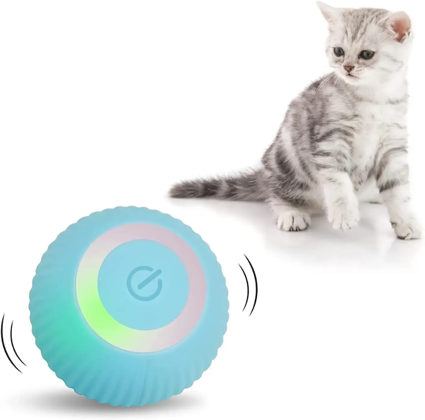 Toys Smart Cat Toy Ball Sall Intelligent Funny Cat Ball a 360 gradi Ruolabile con giocattolo interattivo per gatto LED USB PALL