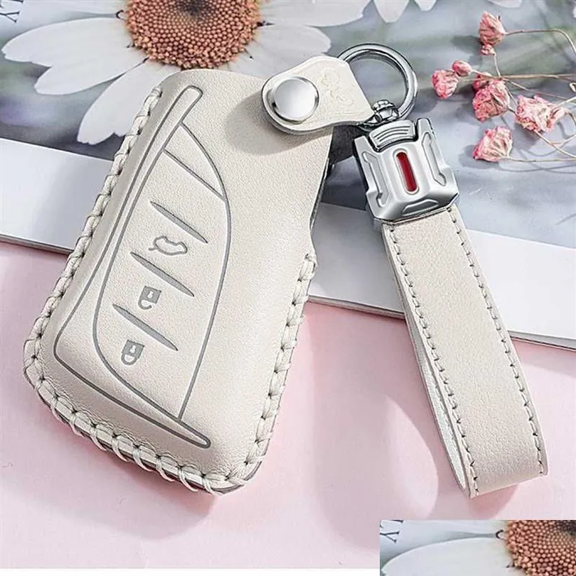 Key Rings For Lexus Ux Es Ux200 Ux250H Es200 Es300H Es350 Us200 Us260H Leather Car Remote Case Er Holder Smart Keychain Pink New283Q D Dhfnx