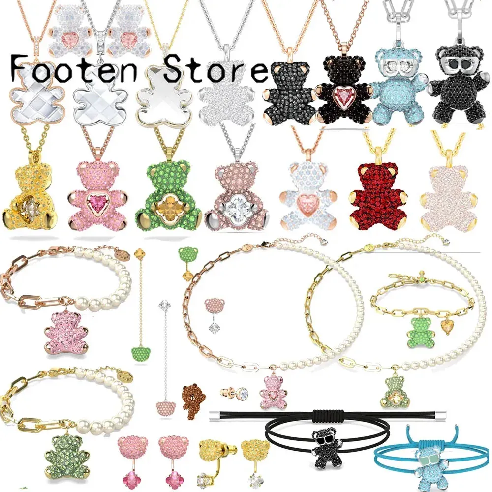 Stands Teddy 2024 Fine bijoux ensembles éléments Collier Boucles d'oreilles Bracelet Fleur de vie Shining Crystal Lady Romantic Jewelrys Gift