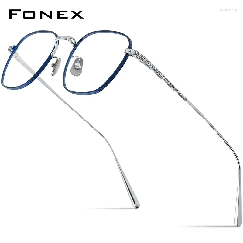 선글라스 프레임 FONEX 순수 티타늄 안경 프레임 여성 2024 레트로 트렌디 디자인 스퀘어 처방 안경 근시 광학 안경