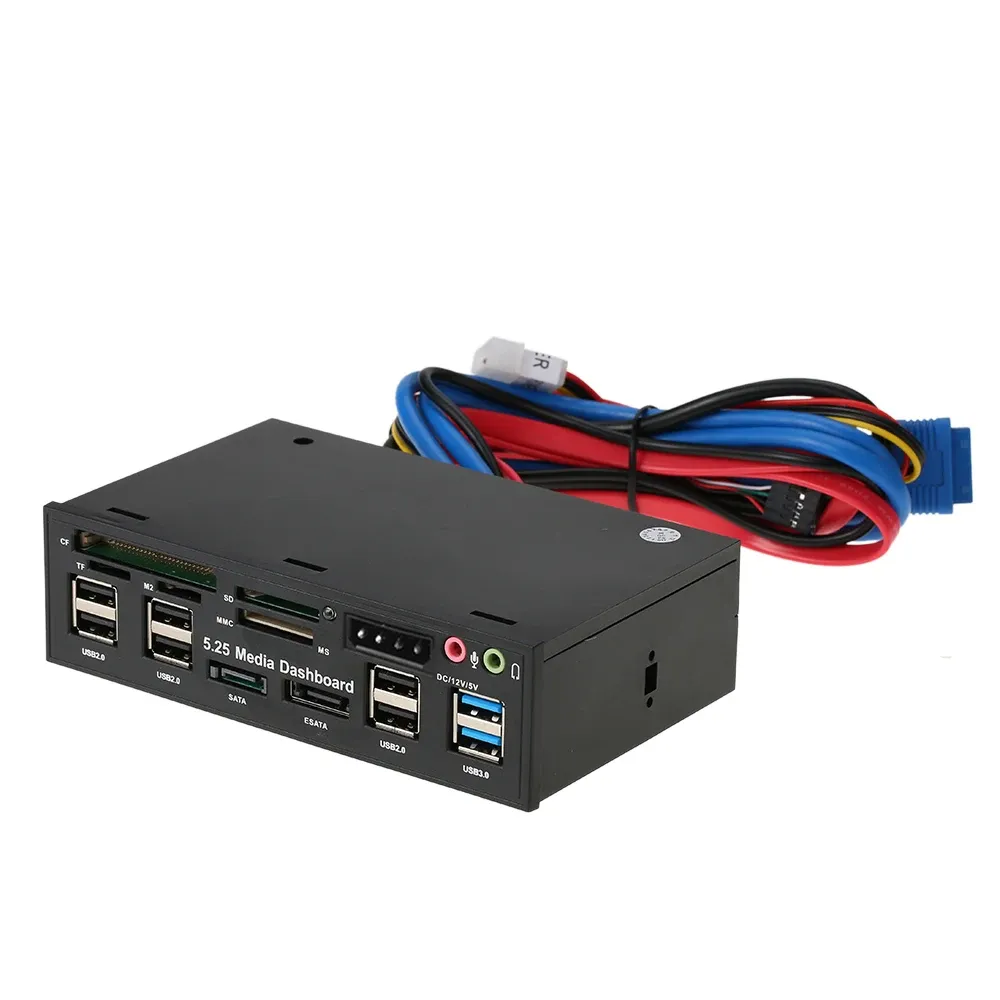 Lettori multifunzione multifunzione USB 3.0 HUB ESATA SATA Porta interna Lettore PC Audio del pannello frontale per medio per SD CF TF M2 MMC Schede di memoria