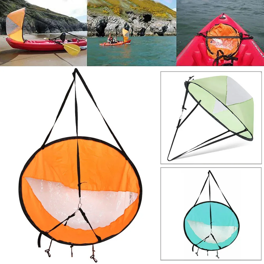 Accessoires Kayak Boat Wind Sail Canoe Sup Paddle Board Sail avec fenêtre transparente Pêche aviron Airon gonflable extérieur dérivant pliable