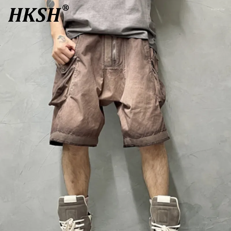 Shorts maschile Hksh Tide Punk Waste Land Retro-Avant-Garde Angogate Spegnere Pantaloni a lunghezza del ginocchio Capris Chic Patchwork HK1037