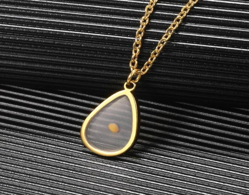 Pendant Necklaces Transparent Mustard Seed Gold Plating Platinum Water Drop Necklace Clavicle Chain Jewelry Gifts For Women5271828