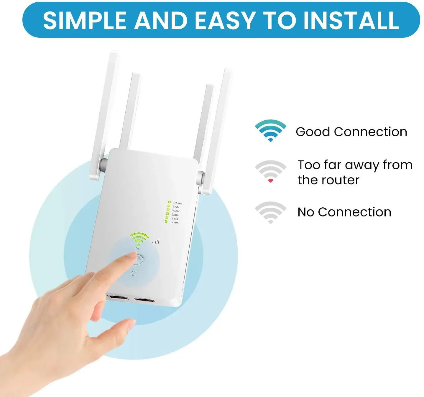 Routers AC1200 Wireless 5G WiFi Extender/Router/AP Dual Band Repeater Booster Signal 802.11ac Long Range 1200 Mbps WiFi Access Point