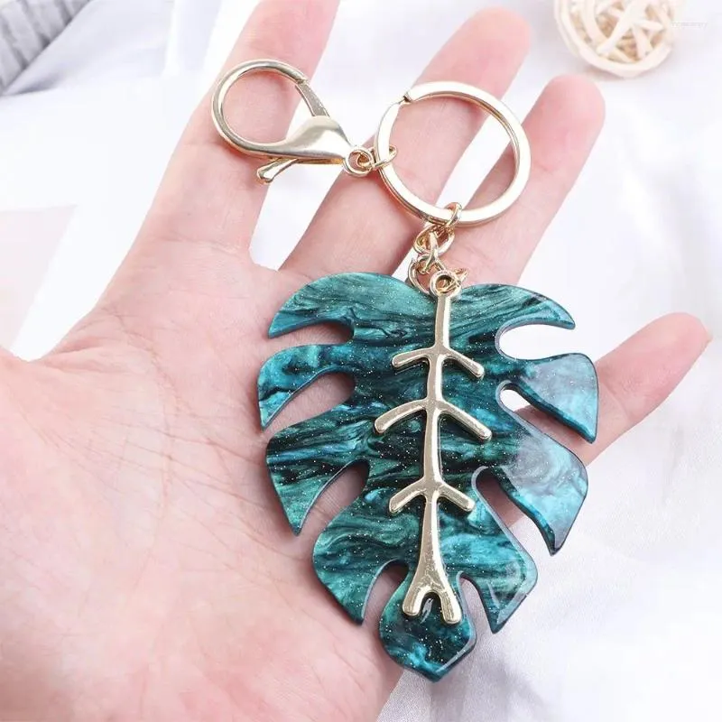 Keychains Festival Gift Fun Fresh Foliage Shape Car Pendant Bag Keys Holder Leaf Keychain Key Ring