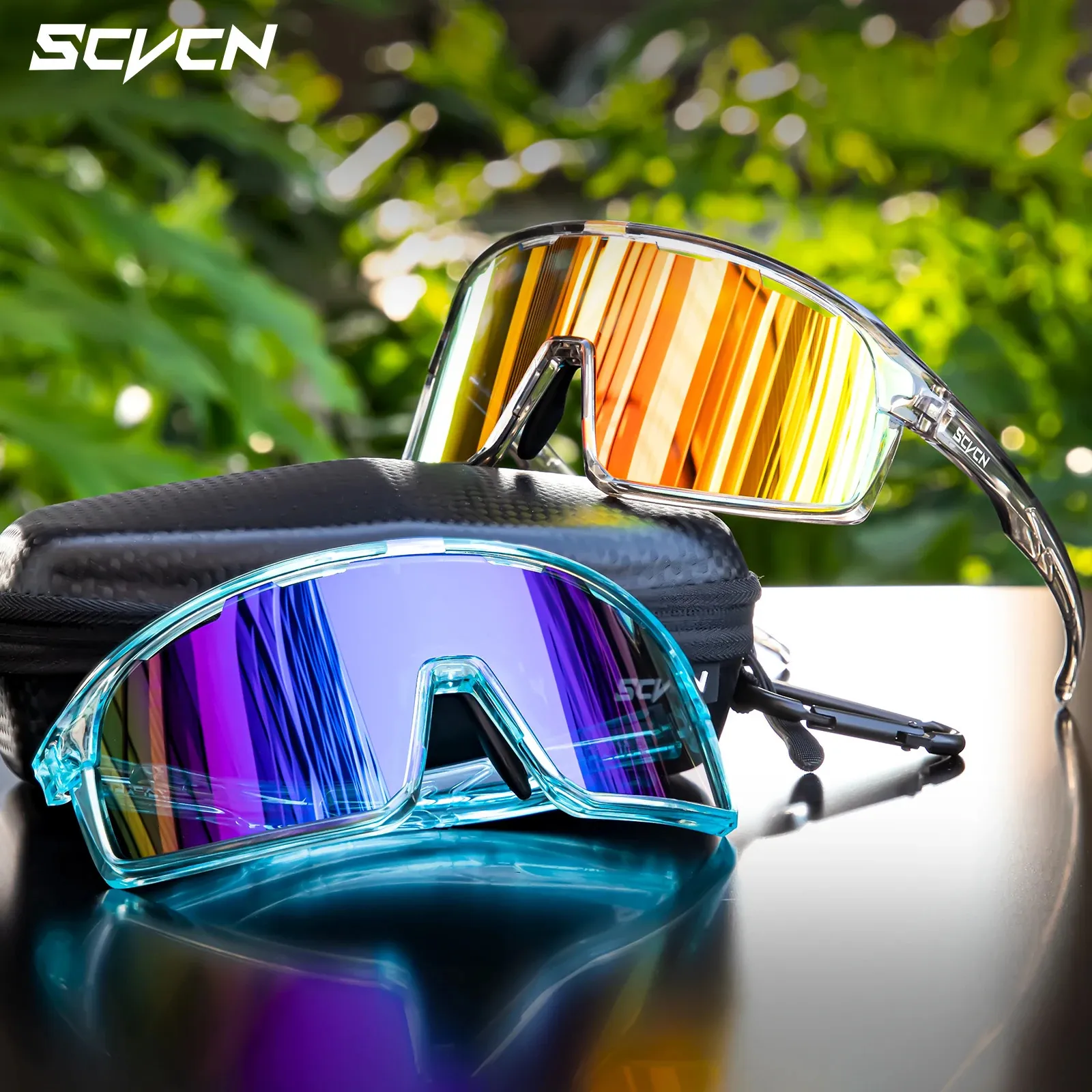 SCVCN MEN OUTDOOR SPORTS GLASSES POCHROMIC SUNGLASSES自転車サイクリングメガネドライビングバイクアイウェアUV400ハイキングゴーグル240422