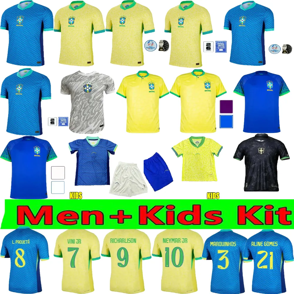 24/25 CASEMIRO Jesus Brasil Jerseys de futebol richarlison Camiseta Raphinha paqueta vini jr Rodrygo brasil maillots camisa de futebol fãs de uniforme de crianças