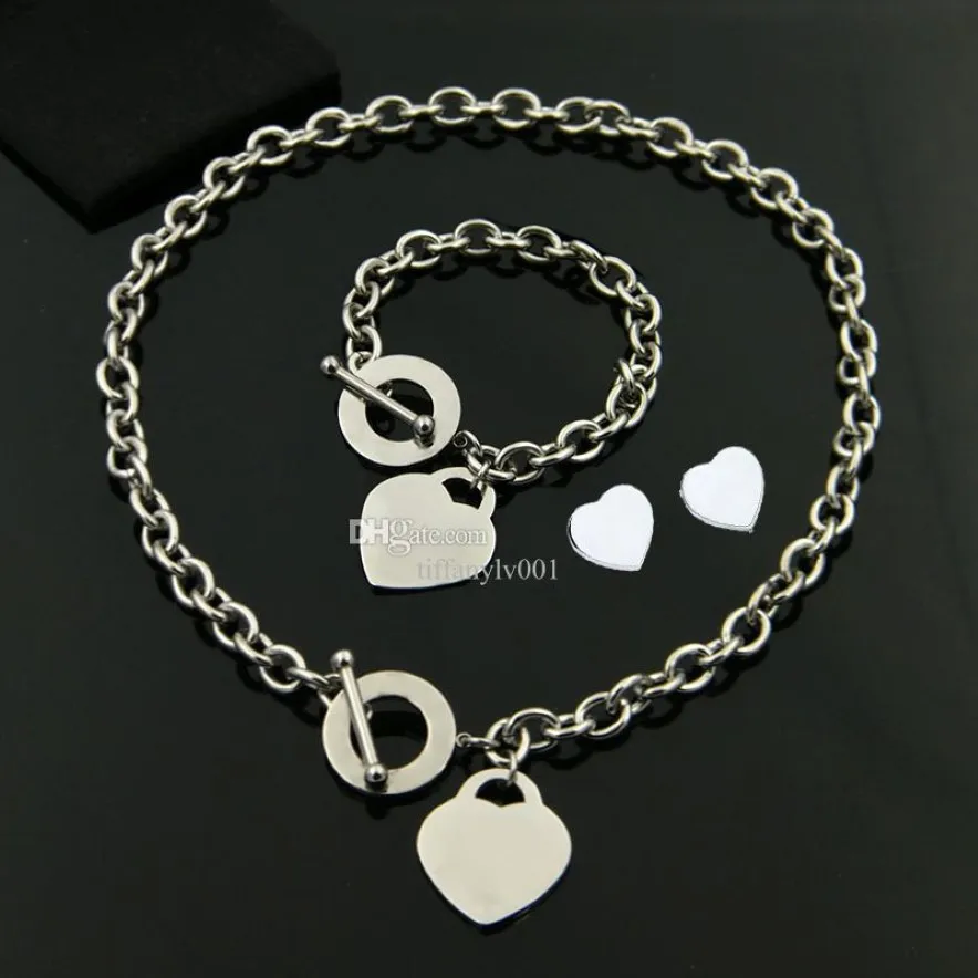 Love Heart Halskette Armband Schmucksets Designer ot Schmuck für Frauen -Männer Armbänder Halsketten Geburtstag Weihnachtsgeschenk Hochzeit 203