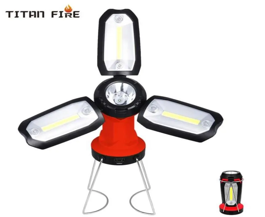 LED Camping Lantern Ficklight LED COB ARBETE LJUS INSPEKTION TABLAMpa Emergency Reparation Laddningsbar vikbar ljus71920908980235