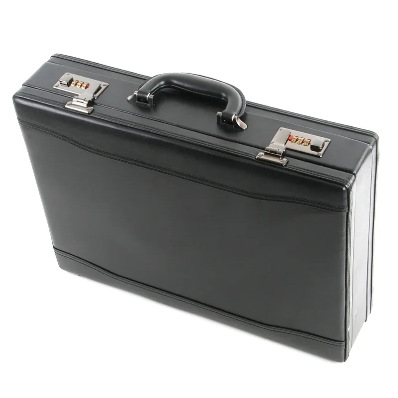 Luggage Men's Vintage Black Toolbox Brethercase Bagago Lawyer Business Senha caixa de ferramentas Caixa de arquivos da caixa de arquivos Caixa de computador