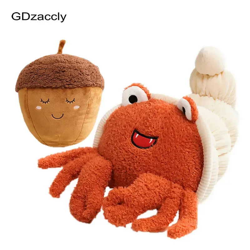 Dolls Cute Family Hermit Crab Plush Doll toy Stuffed Smile Cloud pillow seafood chestnut Poached egg Toast bread Food Plush Food Toys