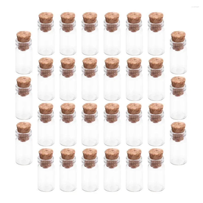 Vasen 30 Stcs wünschen Flaschengläser für Dekoration Mini Terrarium Klares Glasflaschen klein