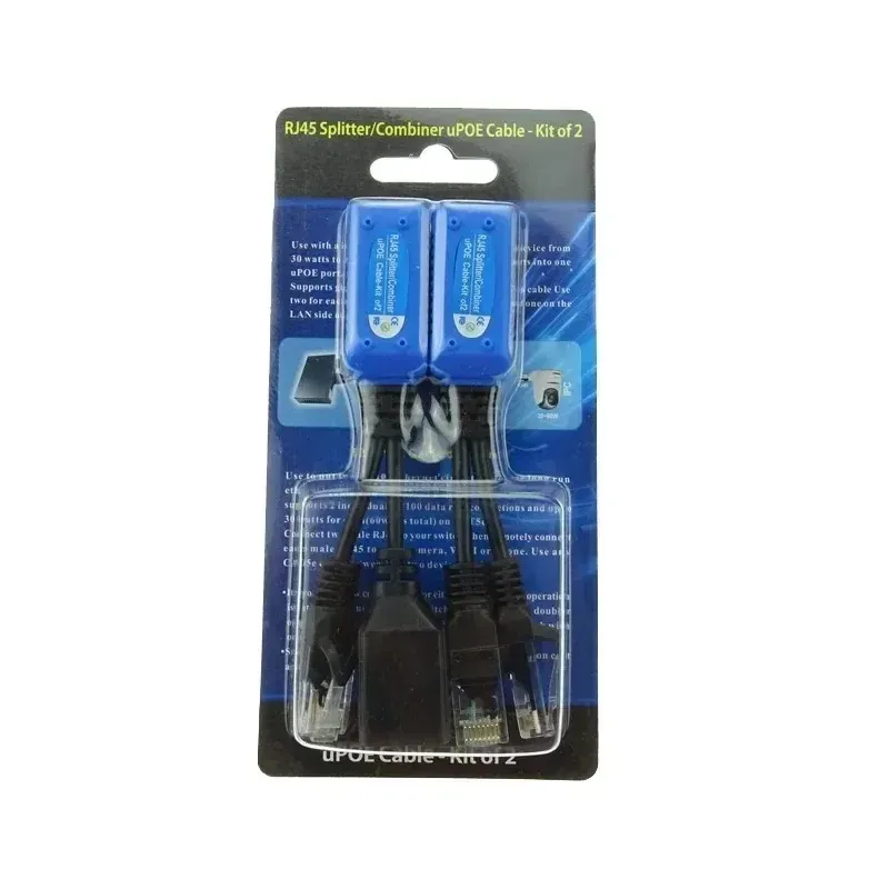 NEU 2024 RJ45 Splitter Combiner UPOE-Kabel, zwei POE-Kamera verwenden ein Netzkabel POE-Adapterkabelkabel Passive Stromkabel- für POE