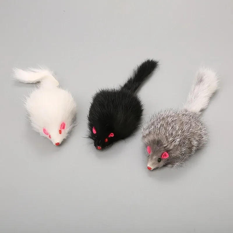 ألعاب 1pc ألعاب Pet Pet False Mouse Cat Longhaired Tail الفئران الفئر