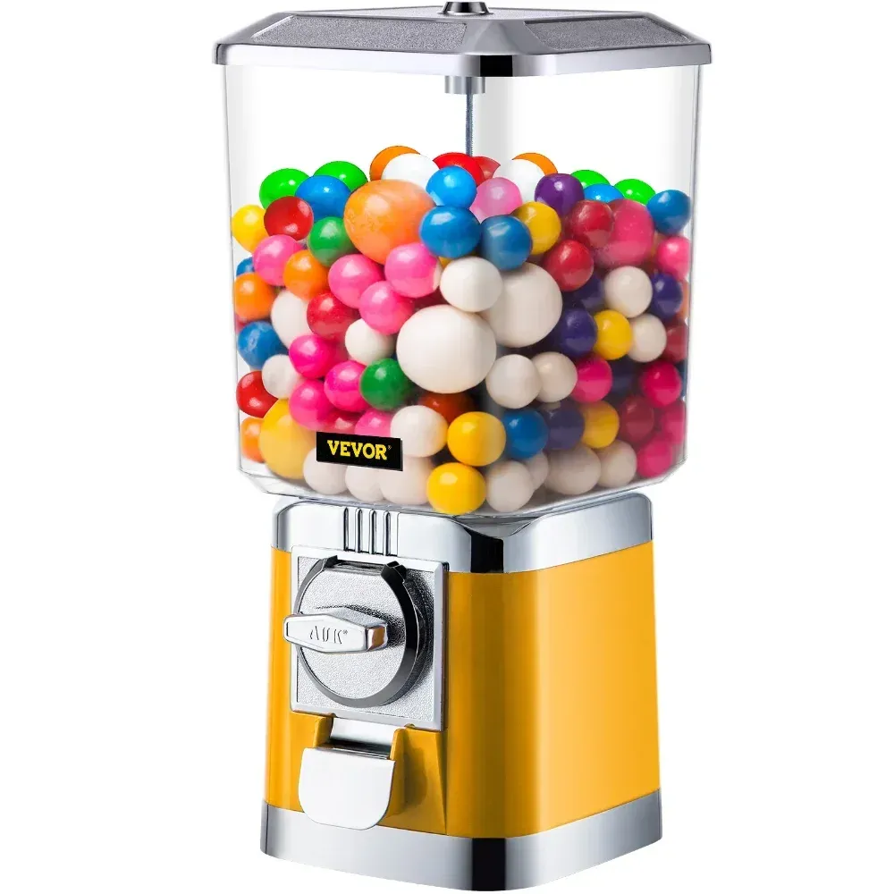 Производители 17 "Gumball Machine Gumball Coin Bank Vintage Pc Vending Stand Yellow