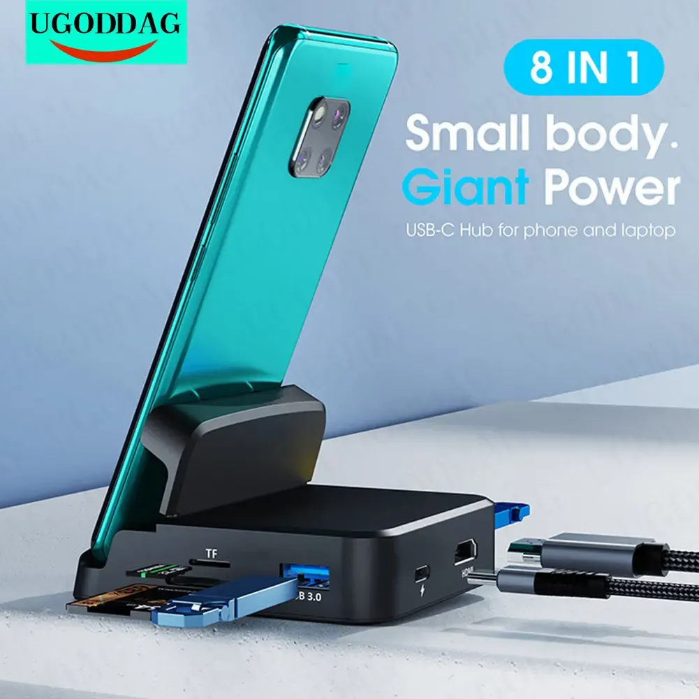 Hubs Portabl Type C HUB Docking Station For Samsung S20 S10 Dex Pad Station USB C To HDMIcompatible Dock Power Adapter For Huawei