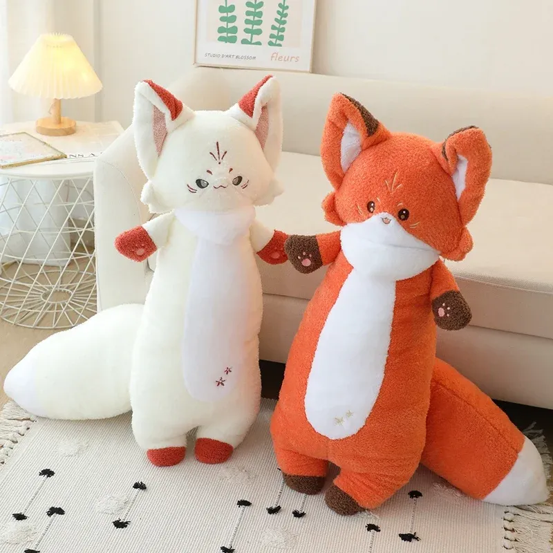 Poppen 75 cm kawaii vos pluche speelgoed plush cartoon kussen zacht knuffeldierspeelgoed schattig vos