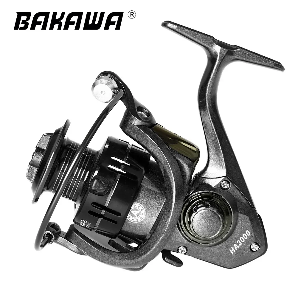 Tillbehör Bakawa Spinning Fishing Reel 10005000 5.0: 1 Gear Ratio Max Drag 12 kg rulle med gratis spolfiskrulle för karpfiske