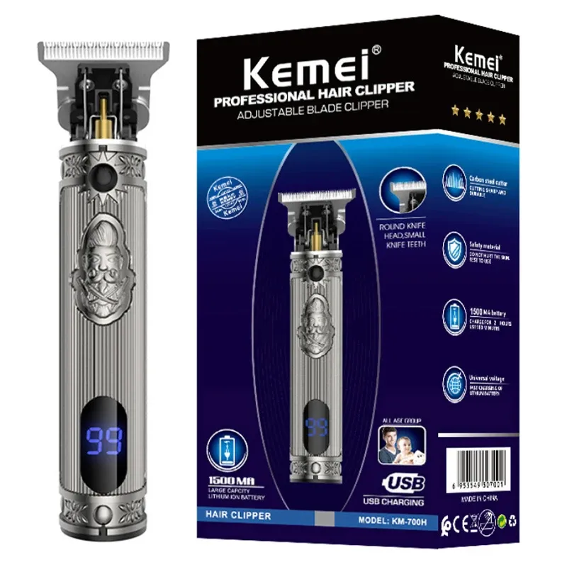 Clippers Kemei Full Metal Hair Body Beard Trimmer For Men Professional Electric Hair Clipper Zero Blade Haircut Machine Rechargeble