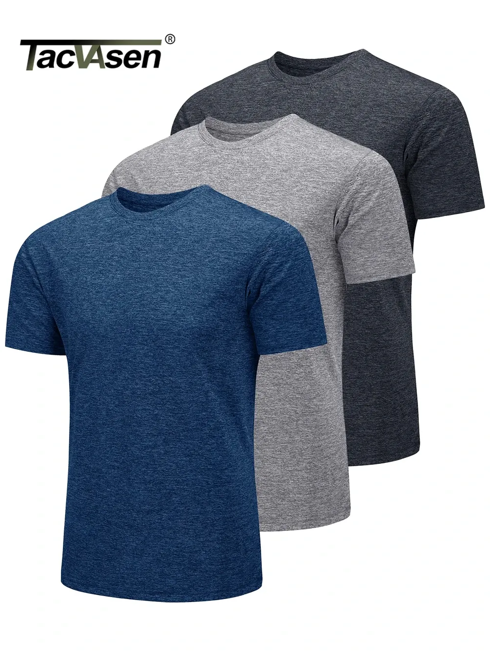 Shirts Tacvasen 3 Packs Summer Tshirts Mens Crew Neck Short Sleeve Shirts 3 Pieces/lot Moisture Wicking Quick Dry Casual Tees Gym Tops