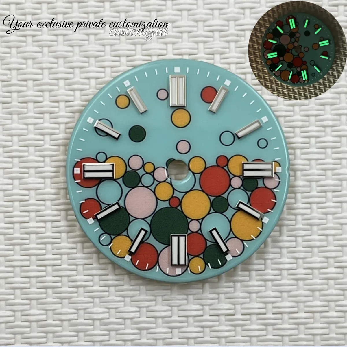 Montres NH35 Dial émail décalage personnalisé Couleur Bubble Mécanique Surface de bricolage Assemblage Pointeur Pointer Custom Custom NH36 Watch Accessories