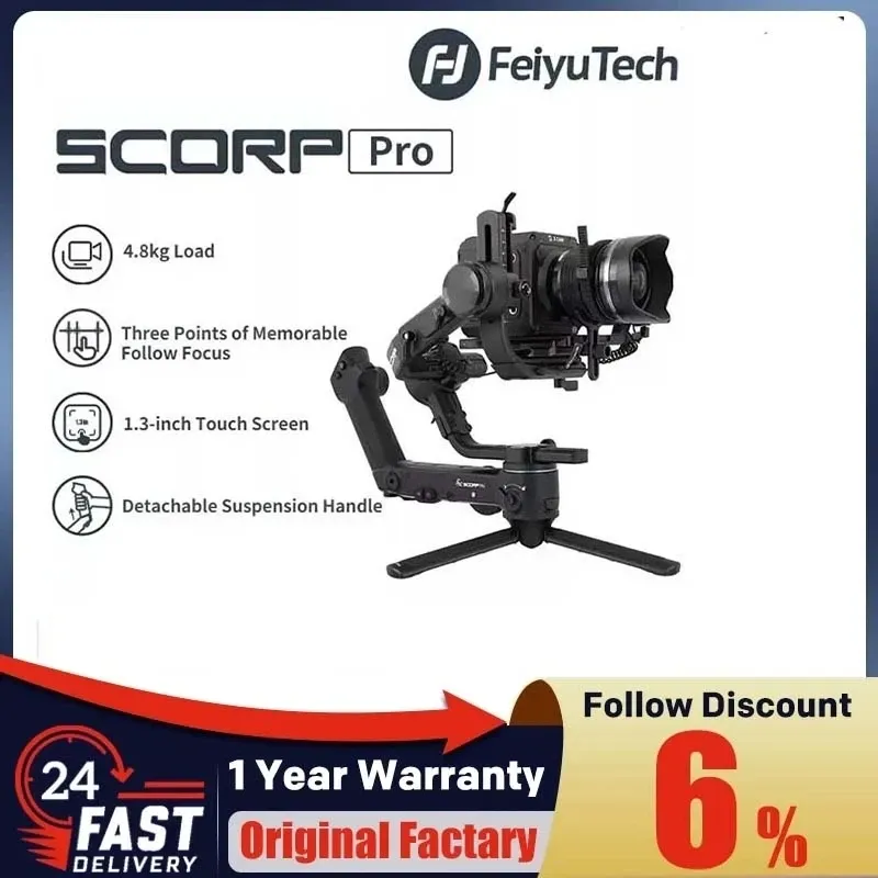 Beugels FeiyuTech Scorp Pro 3axis Gimbal Handheld Stabilizer voor DSLR Mirrorless Camera Sony A7C Canon Lumix Nikon Fuji