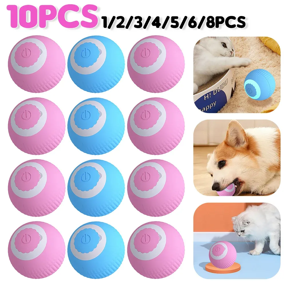 Toys 110pcs Ball Cat électrique Toys USB RECHARGAGE AUTOLATION ROTATION ABS Intelligent Rolling Toy Ball pour chaton Dog jouant des jouets