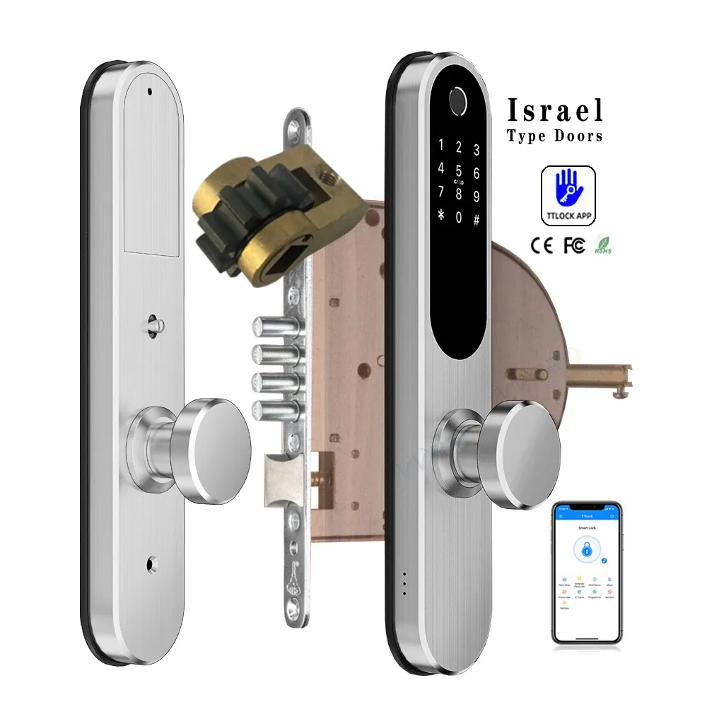 Controle portas do tipo Israel TTLOCK ASPP FIGNIPT IMPRESSÃO SMART Lock de porta digital eletrônica trava digital com Alexa Google Home