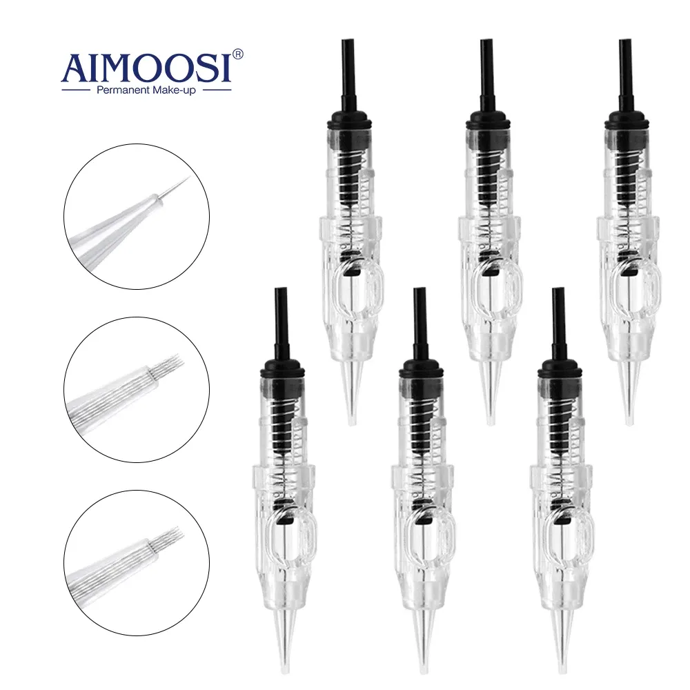 Machine Aimoosi 50 / 100pcs Tattoo Piercing Needles Pen pour les sourcils de maquillage de microblading permanents