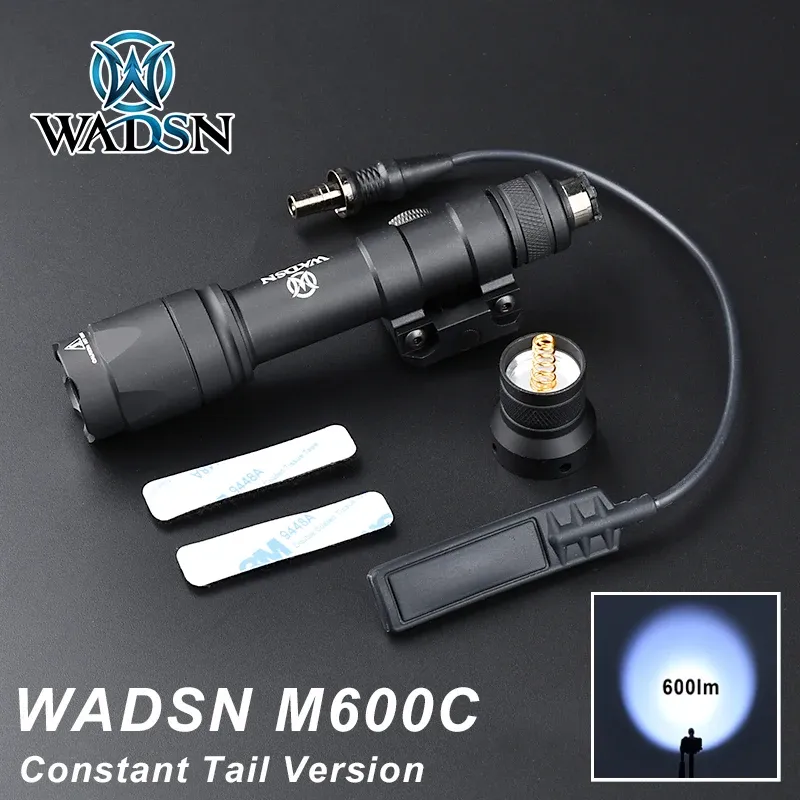 SCOPES WADSN M600C TACTICAL AIRSOFT SUREFIR M600 Vapon Scout Ljus LED 600lm Rifle Ficklight Fit Hunt 20mm Rail med konstant svans